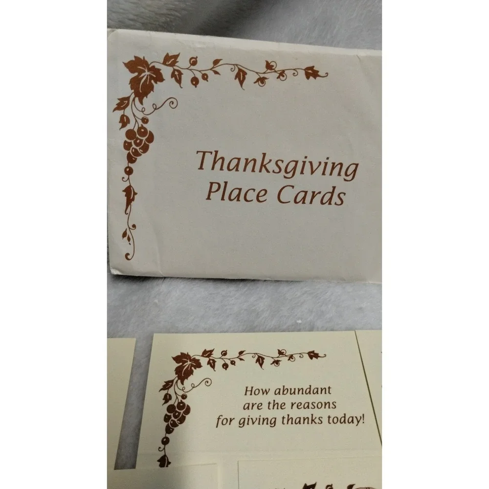 1990 Current Inc Thanksgiving Place Cards Vintage Gratitude Table‎ Decor